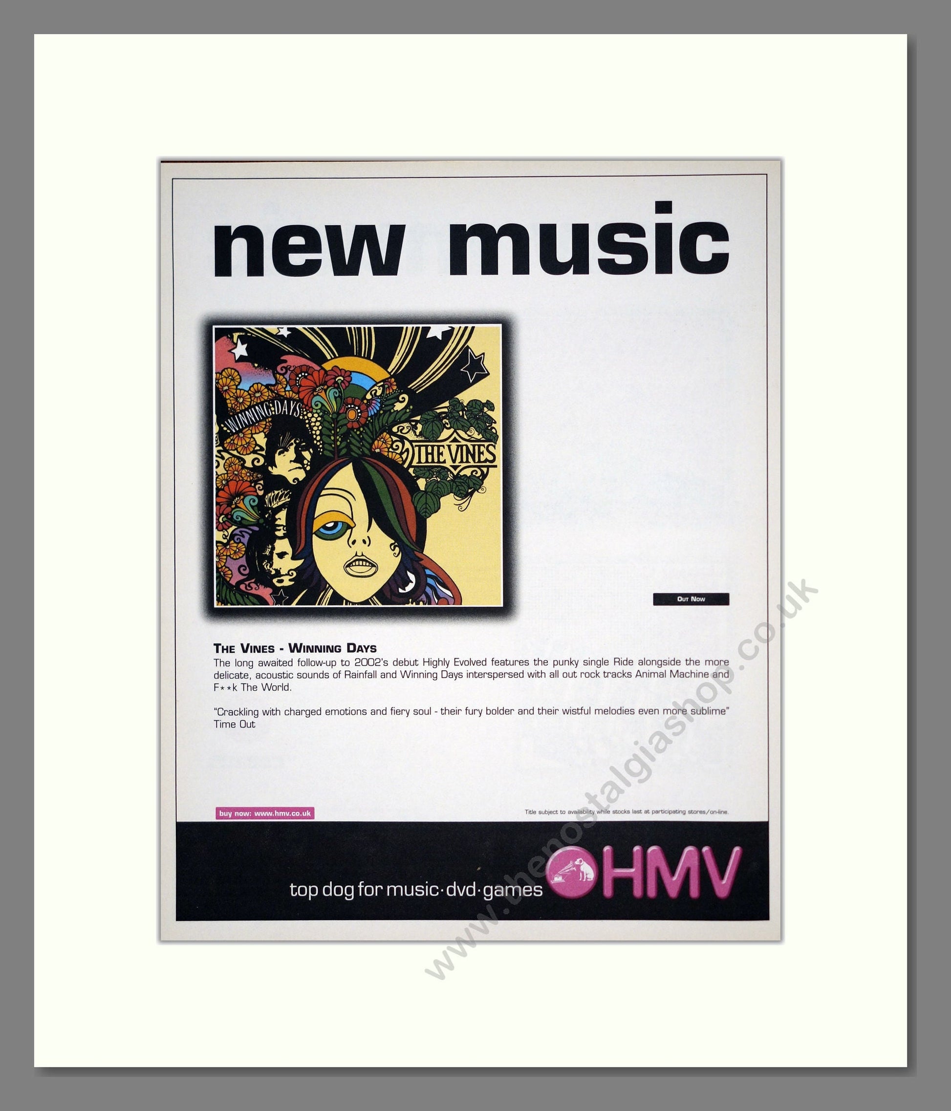 Vines (The) - Winning Days. Vintage Advert 2004 (ref AD301982)