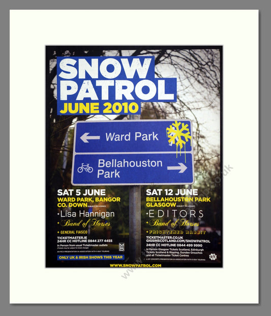 Snow Patrol - UK Tour. Vintage Advert 2010 (ref AD302018)