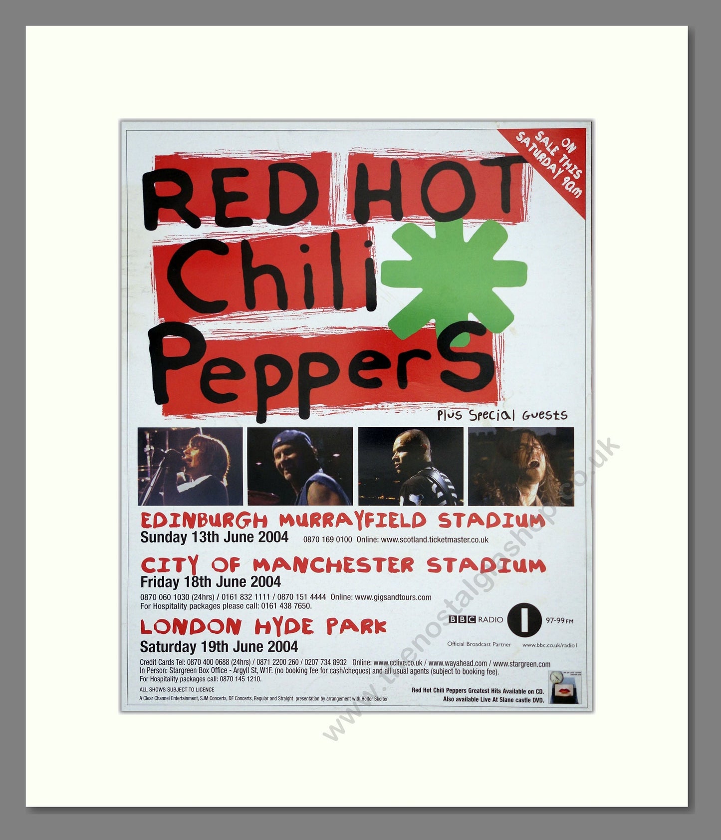 Red Hot Chili Peppers - UK Tour. Vintage Advert 2004 (ref AD302050)