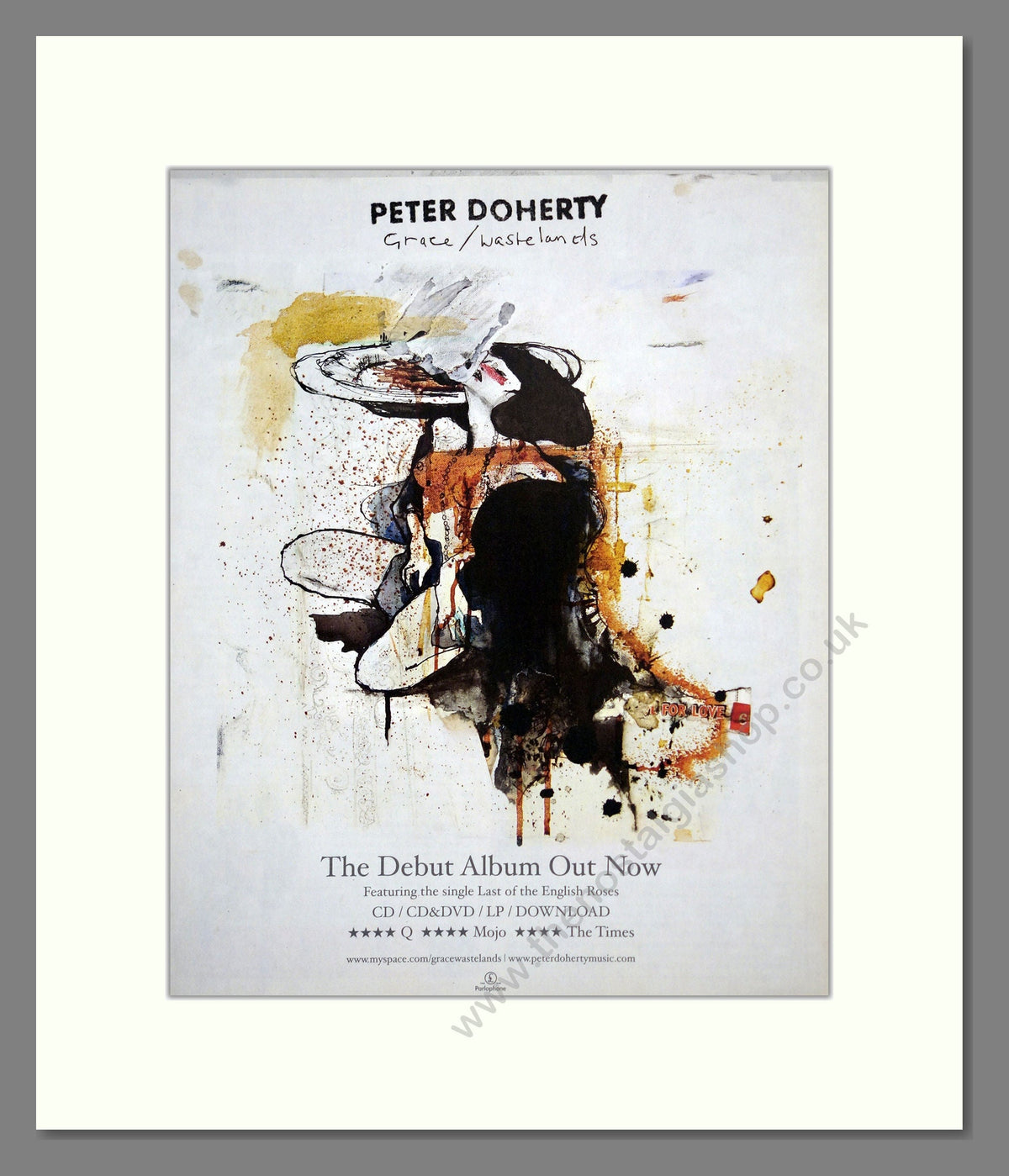 Pete Doherty - Grace / Wastelands. Vintage Advert 2009 (ref 