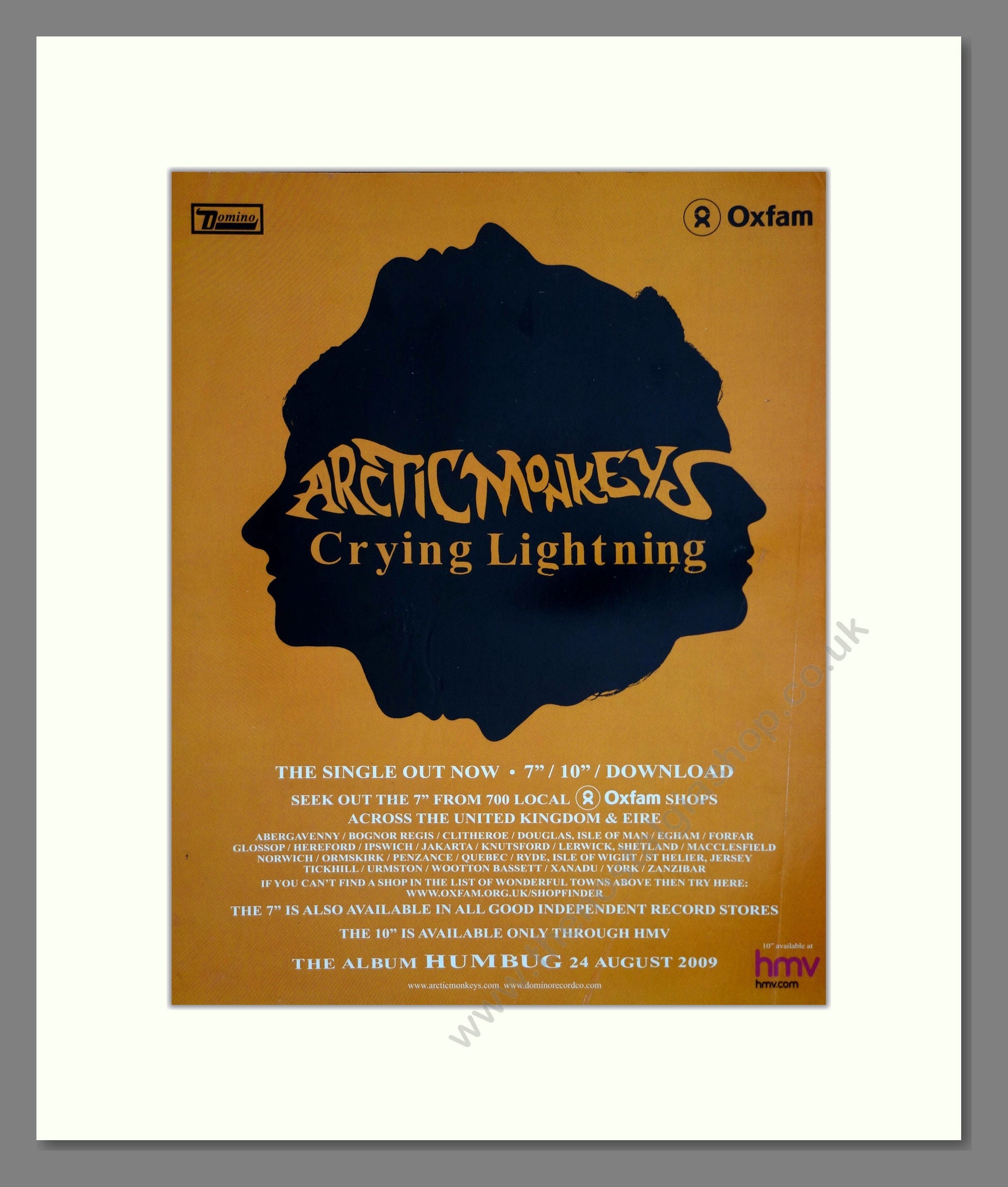 Arctic Monkeys - Crying Lightning. Vintage Advert 2009 (ref AD302087)