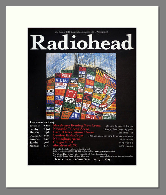 Radiohead - UK Tour. Vintage Advert 2003 (ref AD302116)