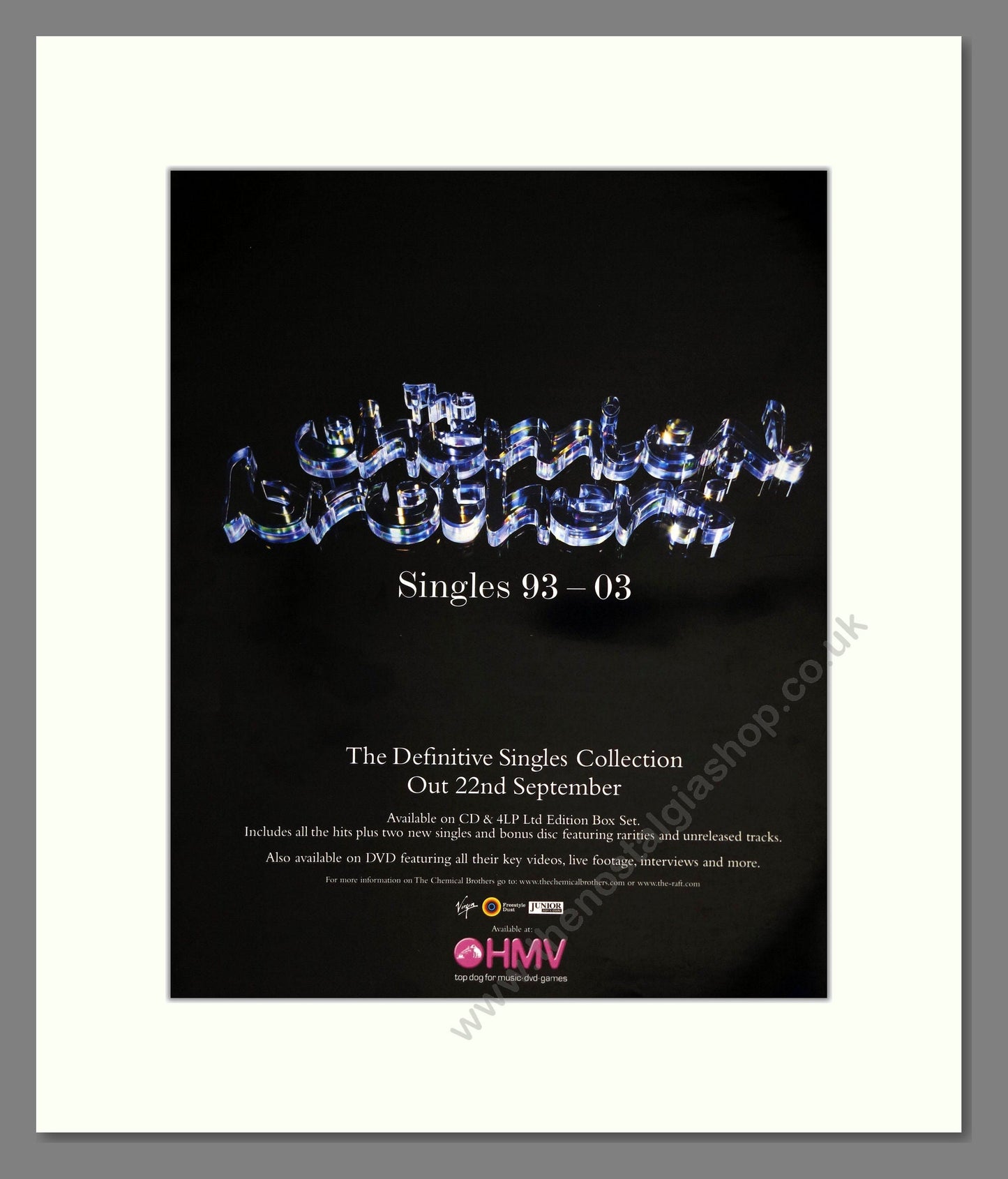 Chemical Brothers (The) - Singles 93-03. Vintage Advert 2003 (ref AD302124)