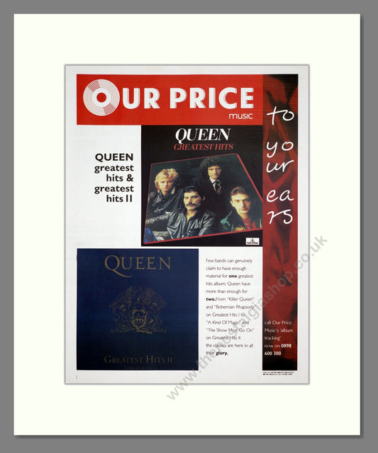 Queen - Greatest Hits I and II. Vintage Advert 1992 (ref AD302167)