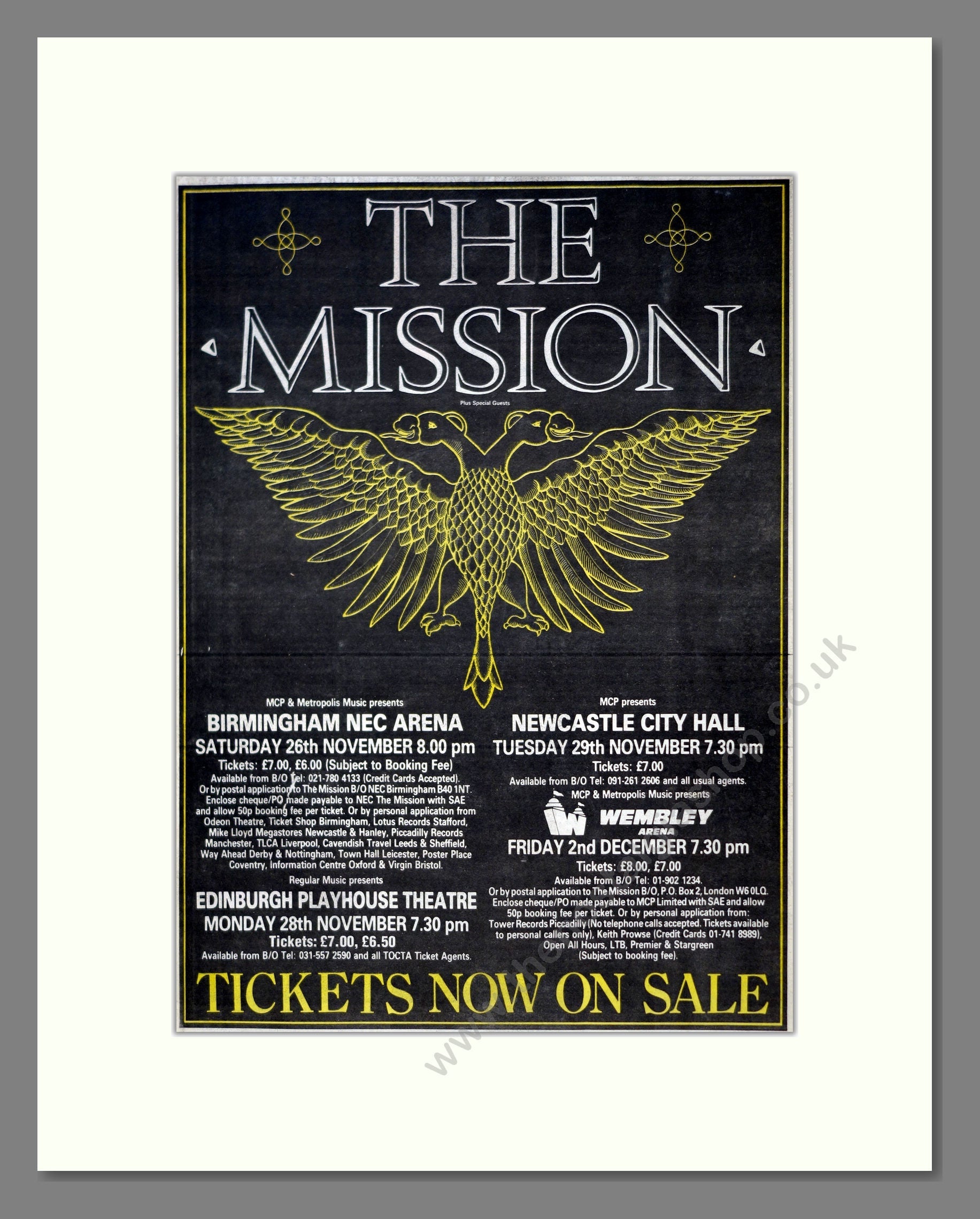 Mission (The) - UK Tour. Vintage Advert 1988 (ref AD18484)