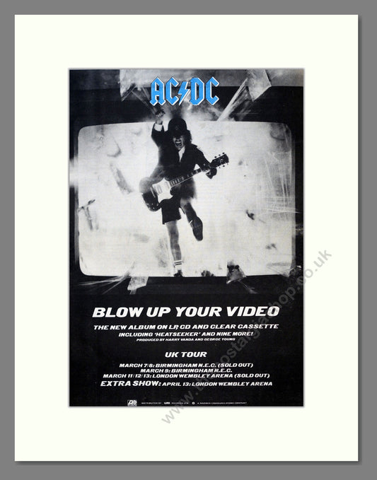 AC DC - Blow Up Your Video. Vintage Advert 1988 (ref AD18491)