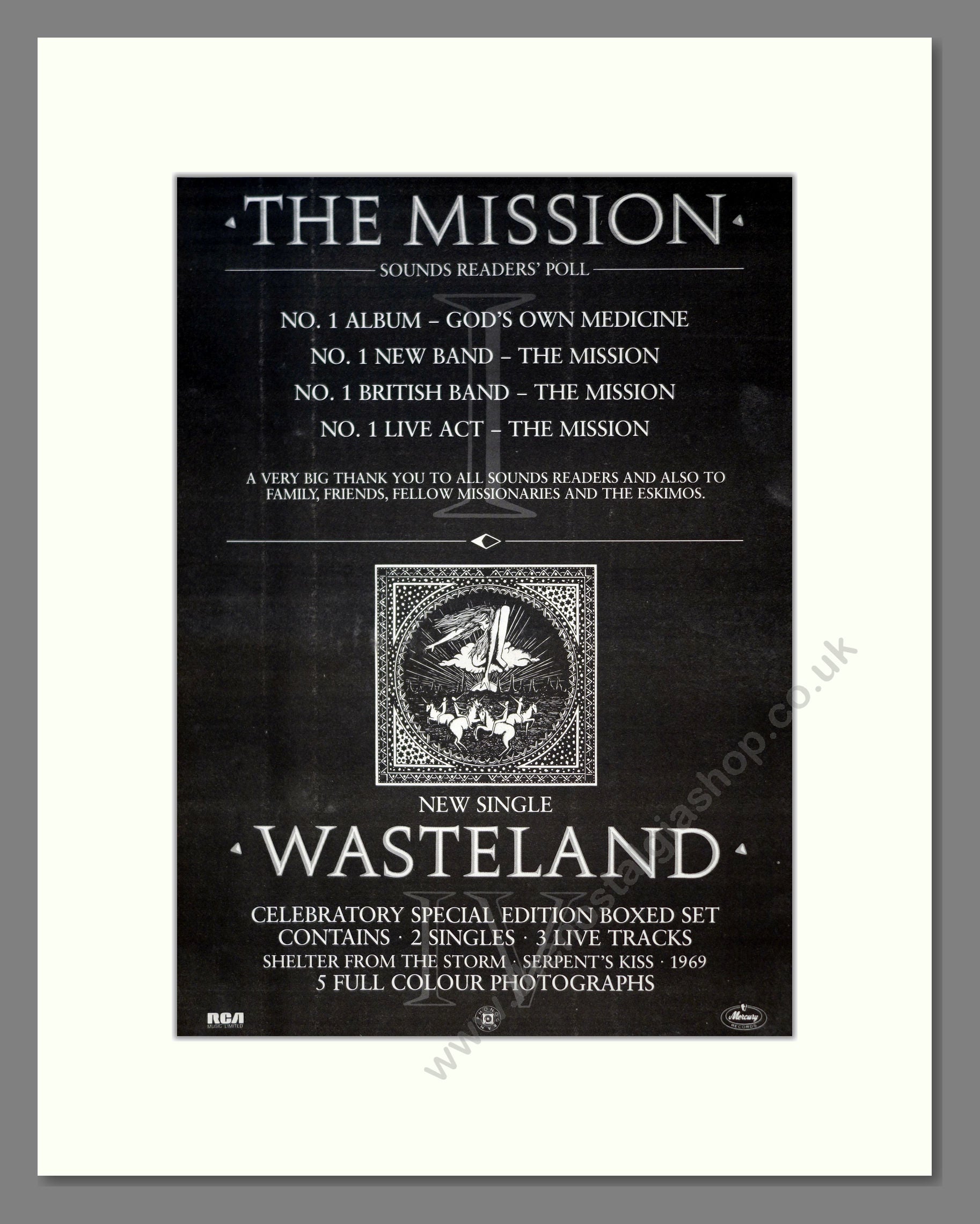 Mission (The) - Wasteland. Vintage Advert 1987 (ref AD18533)