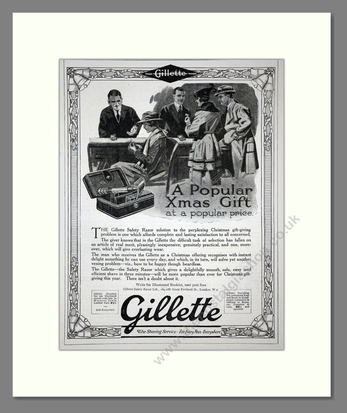 Gillette Razor Advert Gillette - Safety Razor. Vintage Advert 1919 (ref AD62128) – The ...