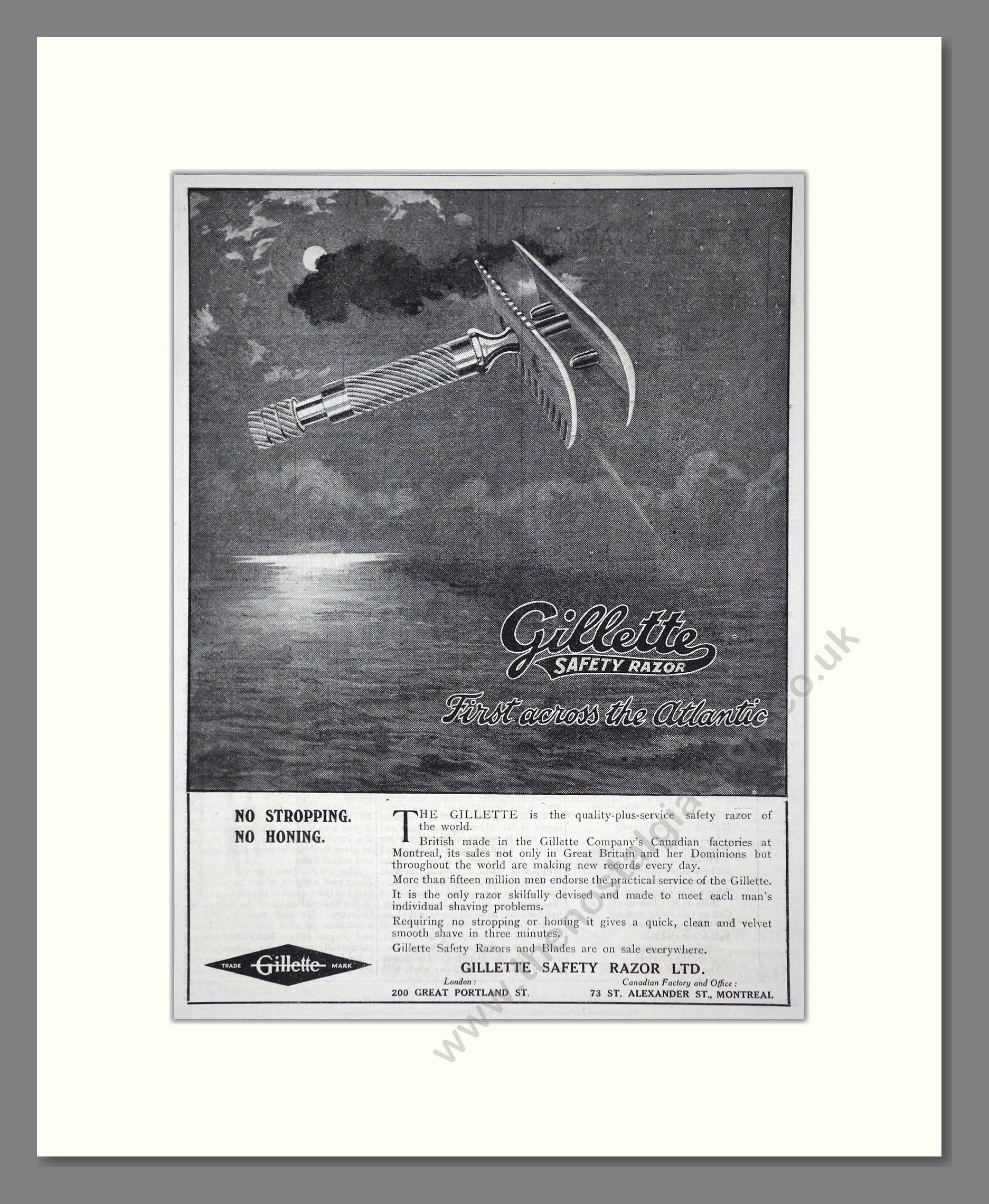 Safety Razor Ad Gillette - Safety Razor. Vintage Advert 1919 (ref AD62129) – The ...