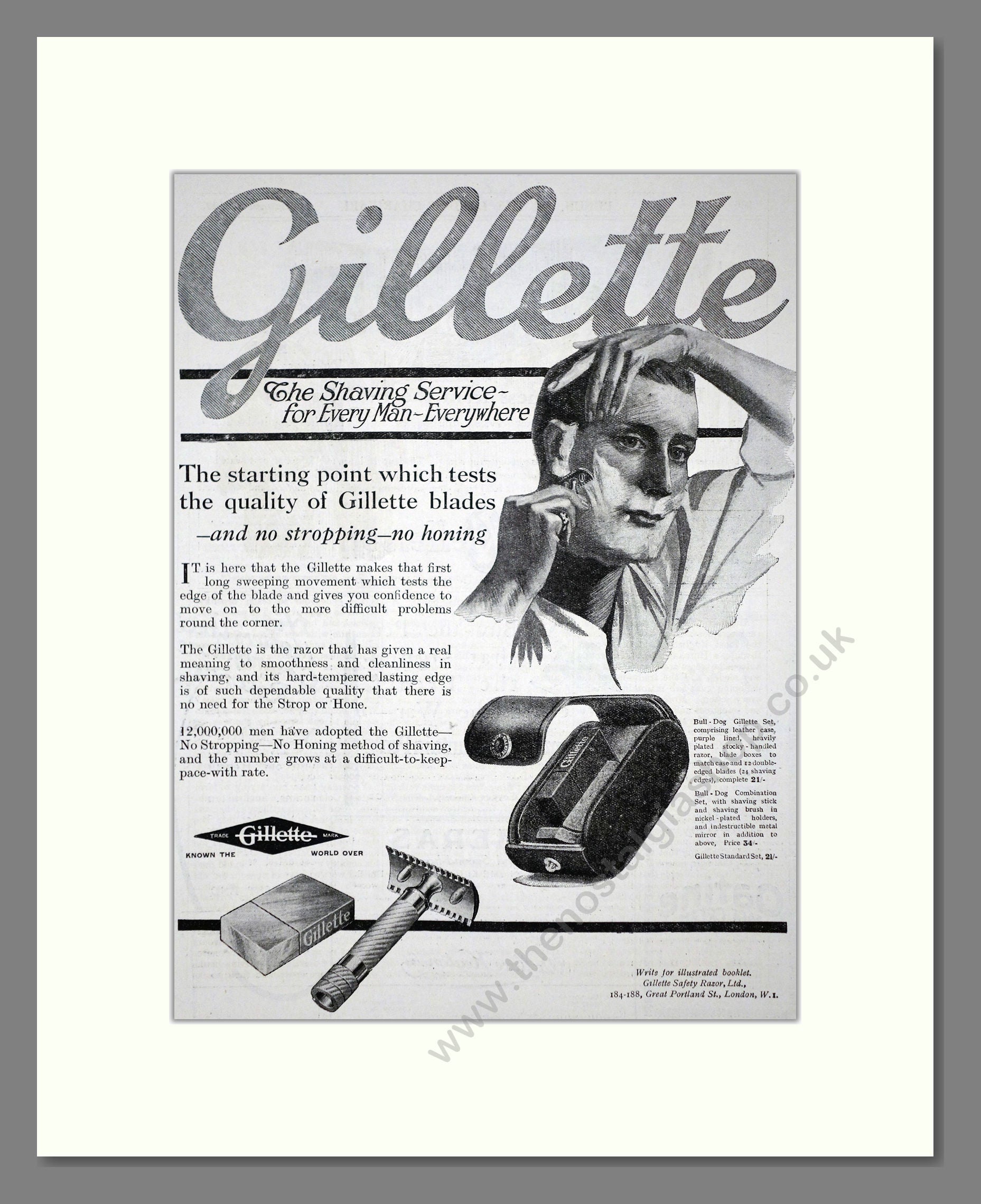 Gillette - Safety Razor. Vintage Advert 1919 (ref AD62139) – The ...