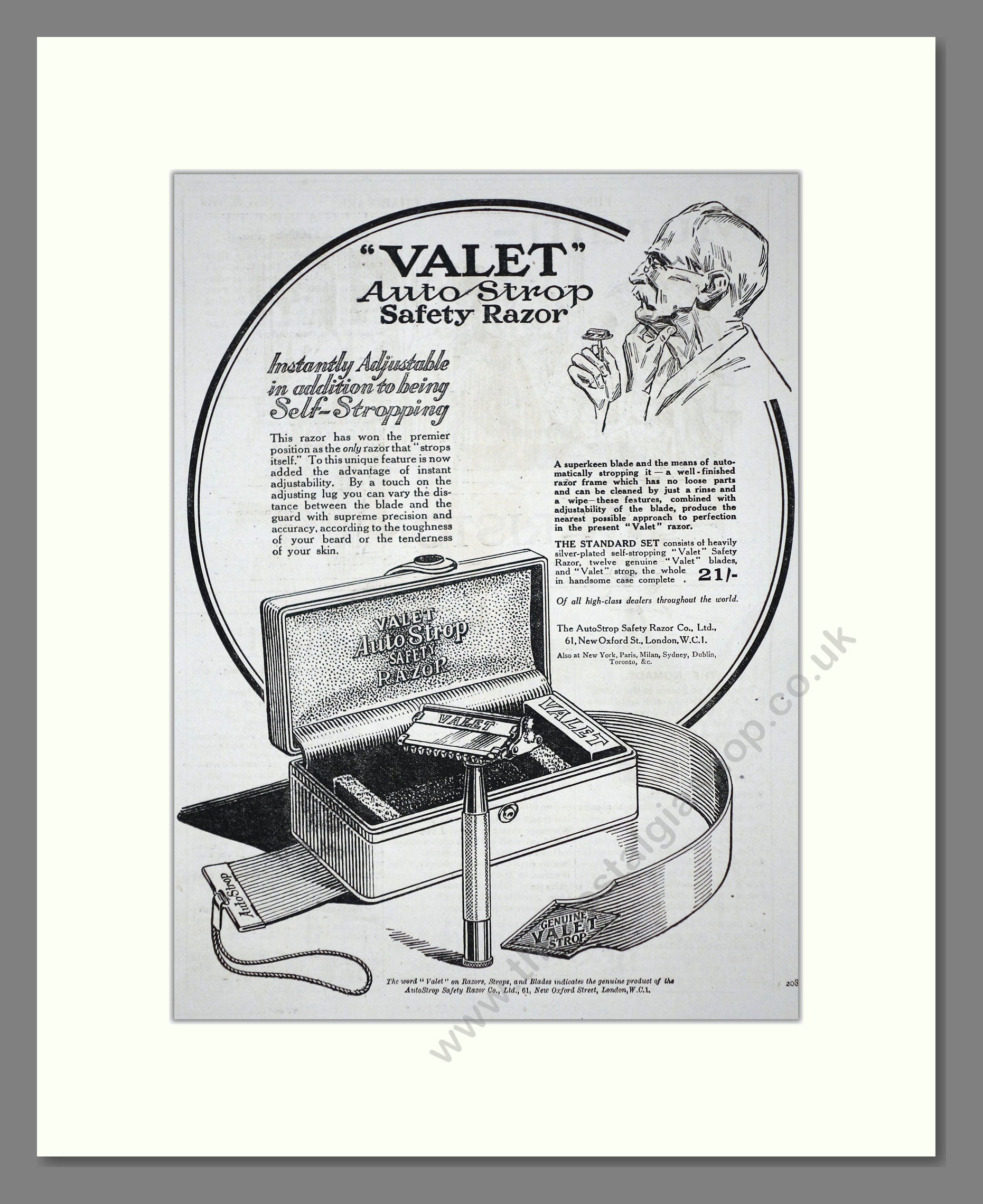 Valet - Safety Razor. Vintage Advert 1919 (ref AD62162) – The Nostalgia ...