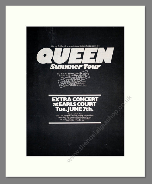 Queen - UK Tour. Vintage Advert 1977 (ref AD18594)