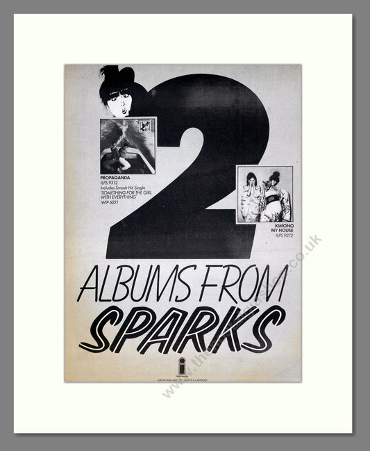 Sparks - 2 Albums. Vintage Advert 1975 (ref AD18616)