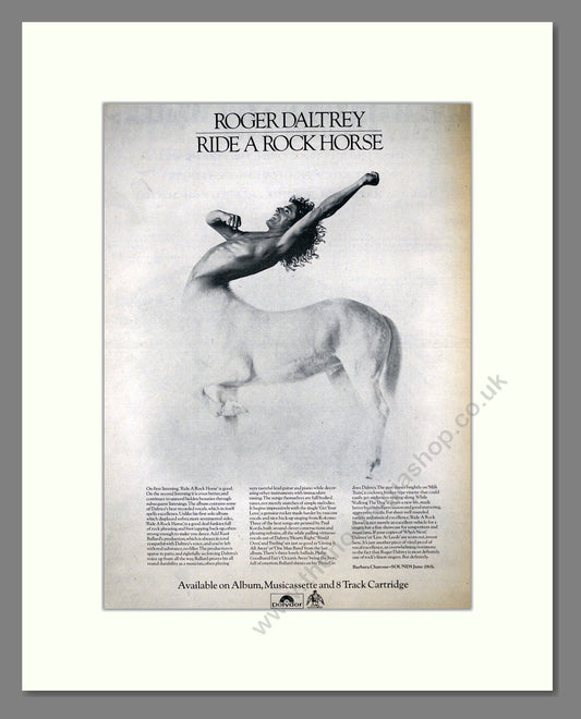 Roger Daltrey - Ride A Rock Horse. Vintage Advert 1975 (ref AD18617)