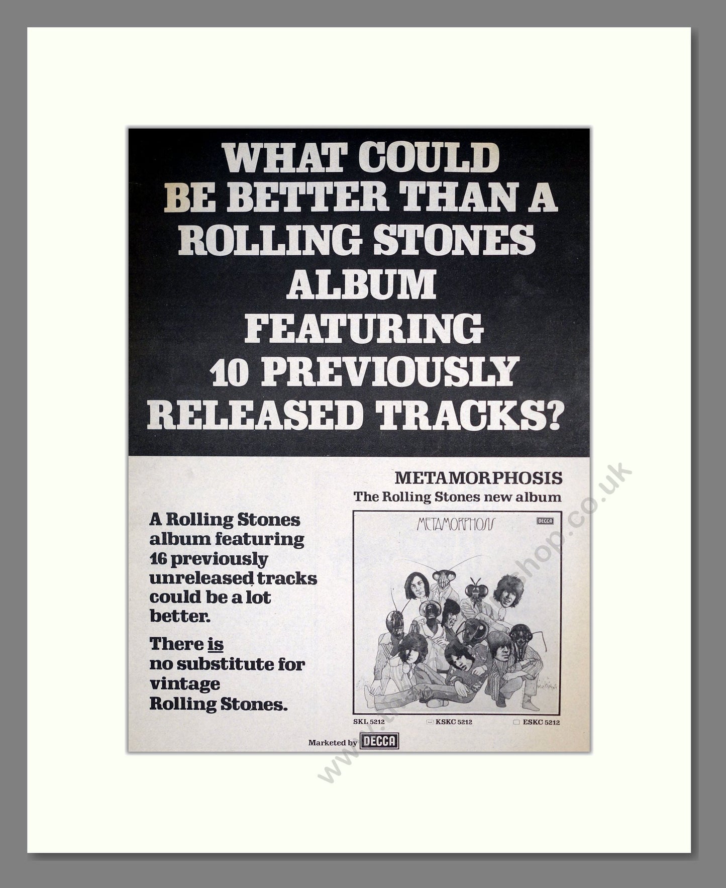 Rolling Stones (The) - Metamorphosis. Vintage Advert 1975 (ref AD18622)