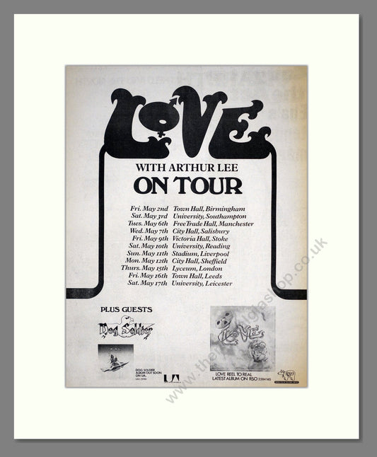 Love With Arthur Lee - UK Tour. Vintage Advert 1975 (ref AD18625)