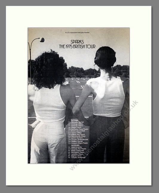 Sparks - UK Tour. Vintage Advert 1975 (ref AD18631)