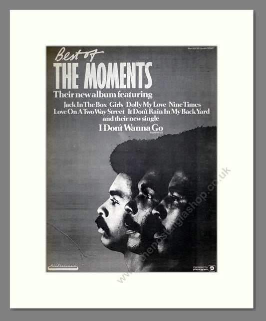 Moments (The) - Best Of. Vintage Advert 1977 (ref AD18652)