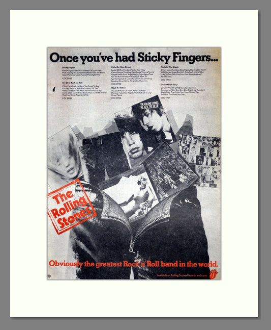 Rolling Stones (The) - Sticky Fingers. Vintage Advert 1977 (ref AD18665)