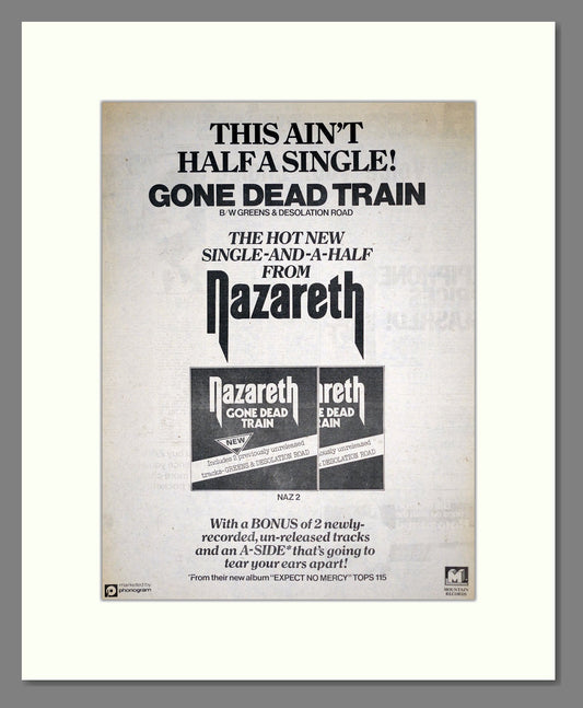 Nazareth - Gone Dead Train. Vintage Advert 1978 (ref AD18704)