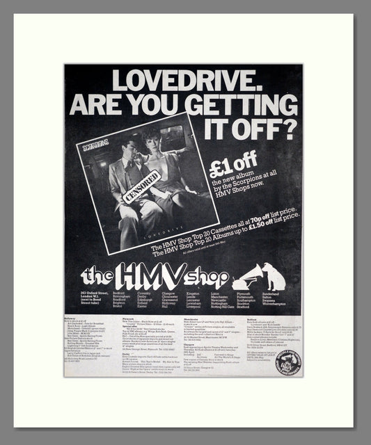 Scorpions - Lovedrive. Vintage Advert 1979 (ref AD18743)