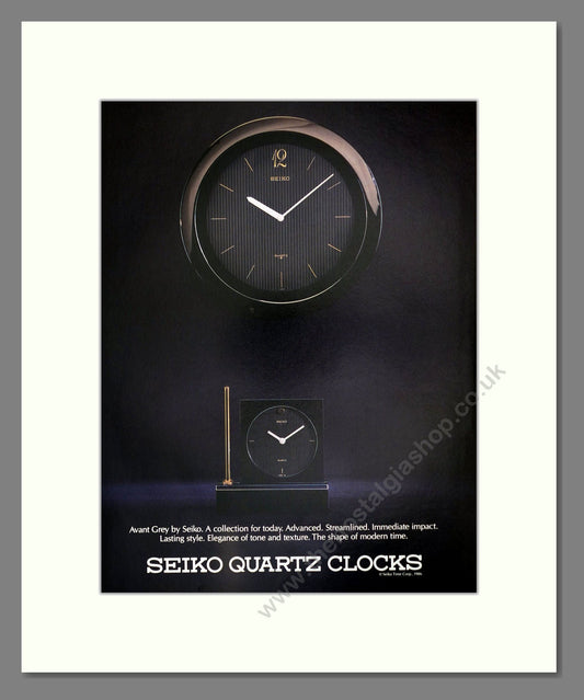 Seiko - Quartz Clock. Vintage Advert 1986 (ref AD62207)