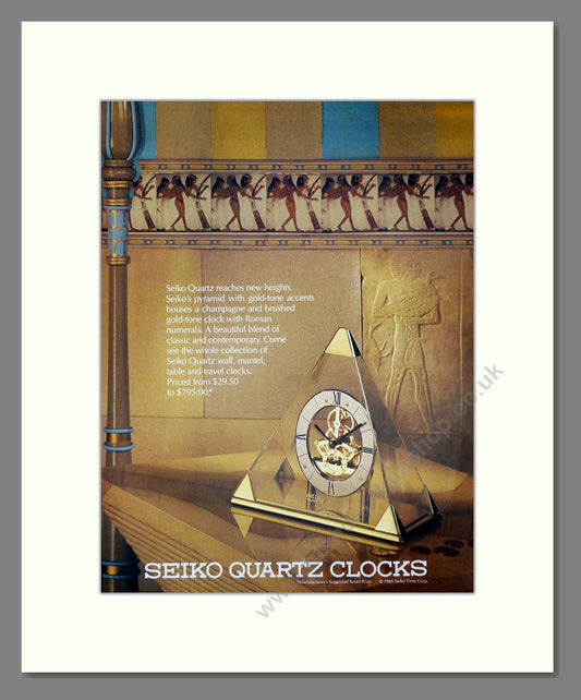 Seiko - Quartz Clock. Vintage Advert 1986 (ref AD62208)