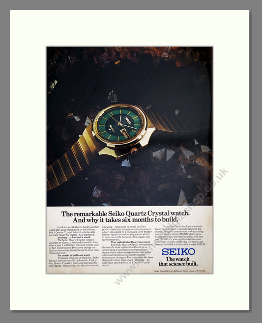 Seiko - Quartz Crystal. Vintage Advert 1972 (ref AD62213)