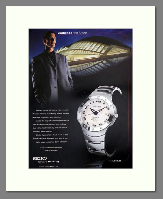 Seiko - Premier Kinetic Auto Relay. Vintage Advert 2001 (ref AD62225)