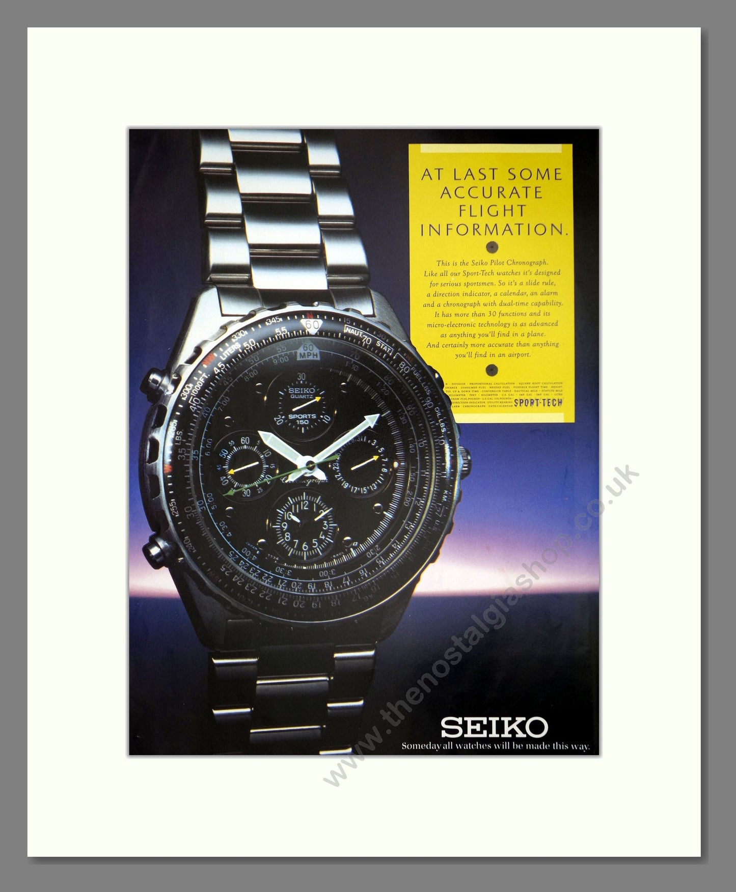 Seiko - Pilot Chronograph. Vintage Advert 1990 (ref AD62230)