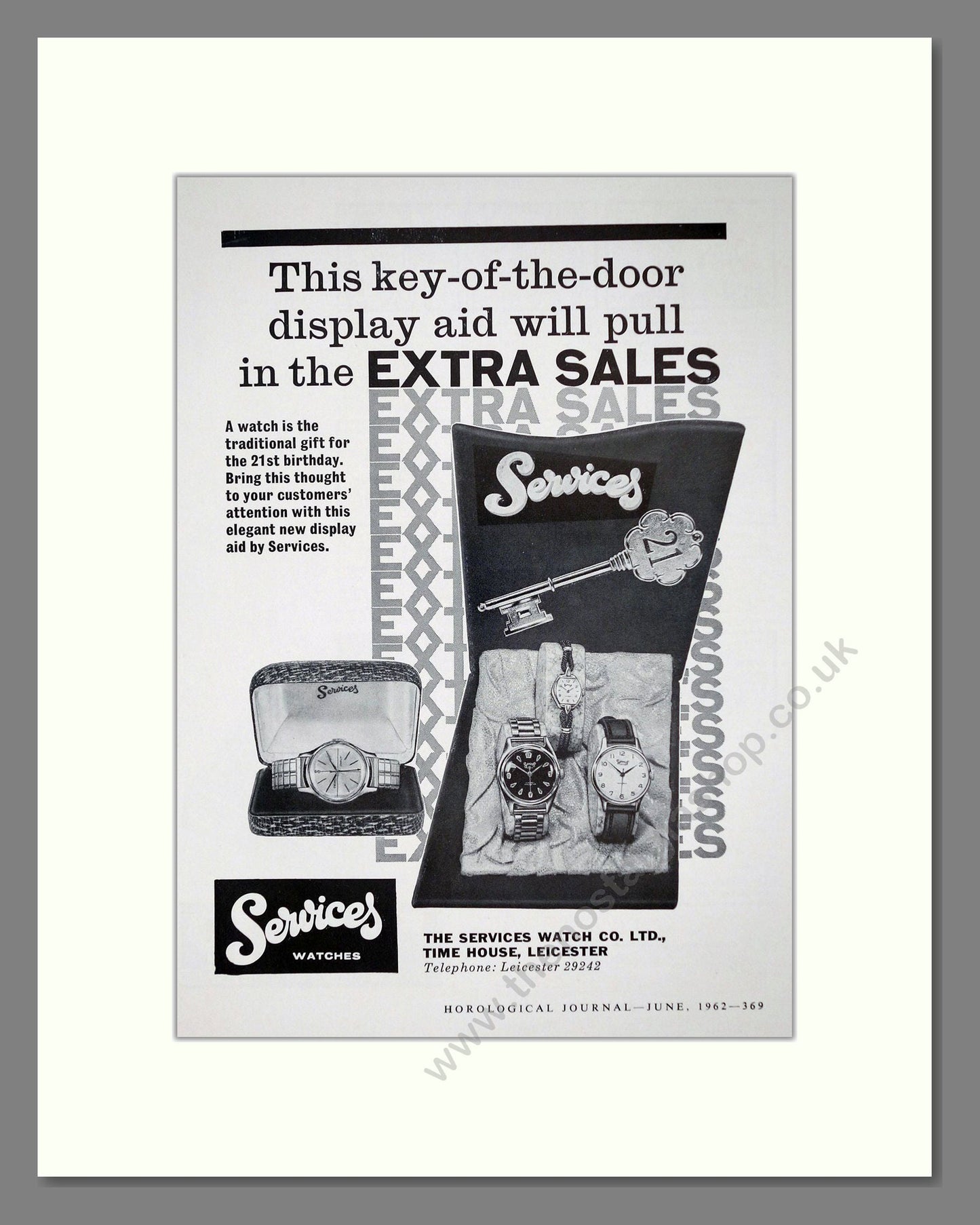 Services - 21st Birthday. Vintage Advert 1962 (ref AD62305)