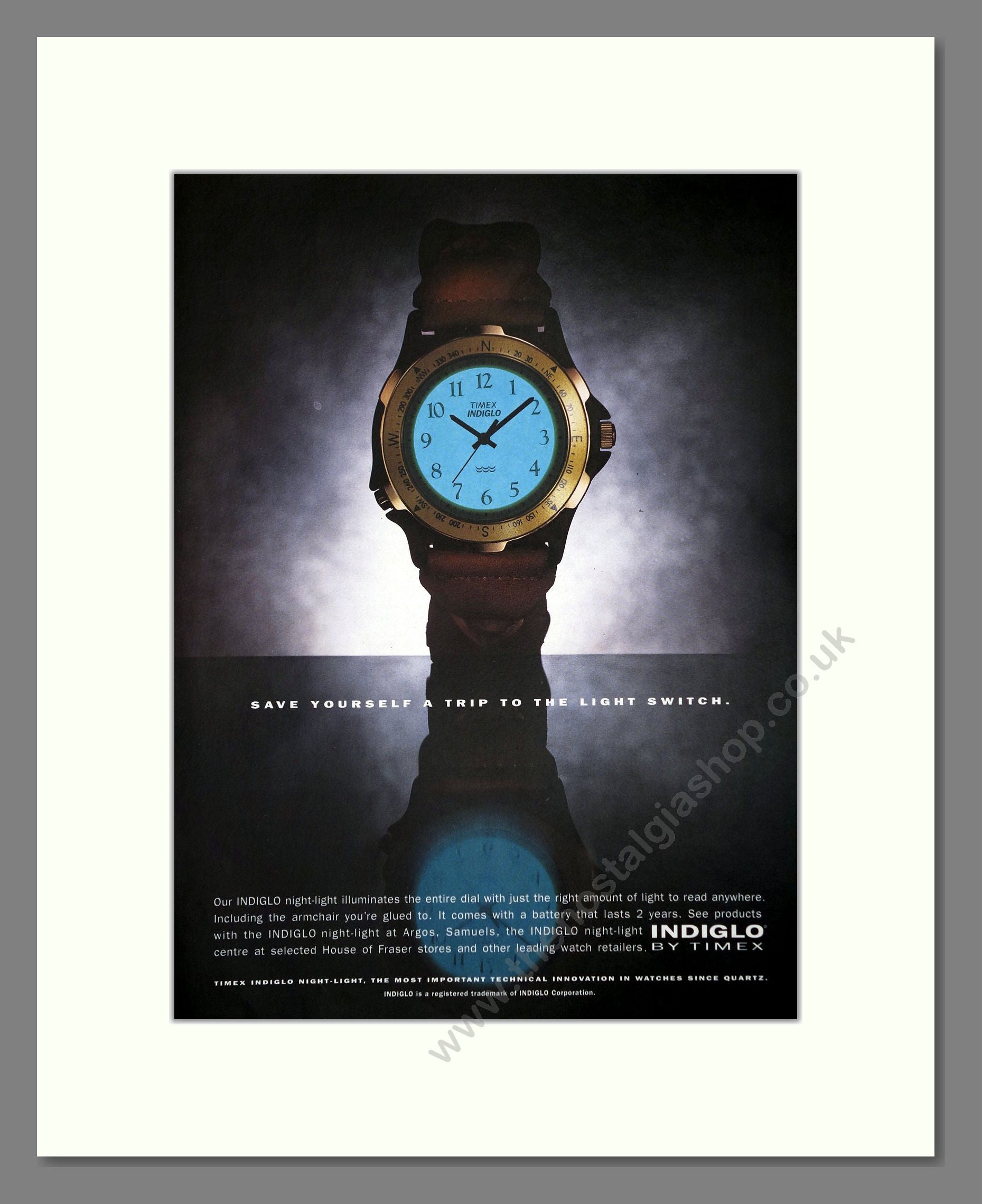 Timex - Indiglo. Vintage Advert 1994 (ref AD62309)