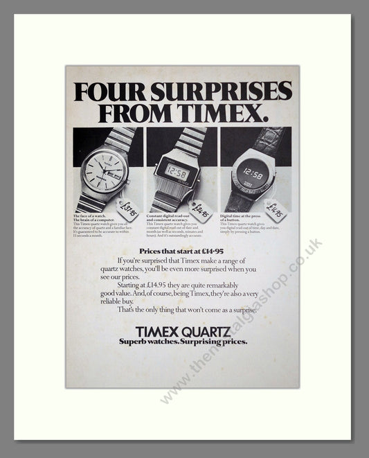 Timex - Various Quartz. Vintage Advert 1978 (ref AD62310)