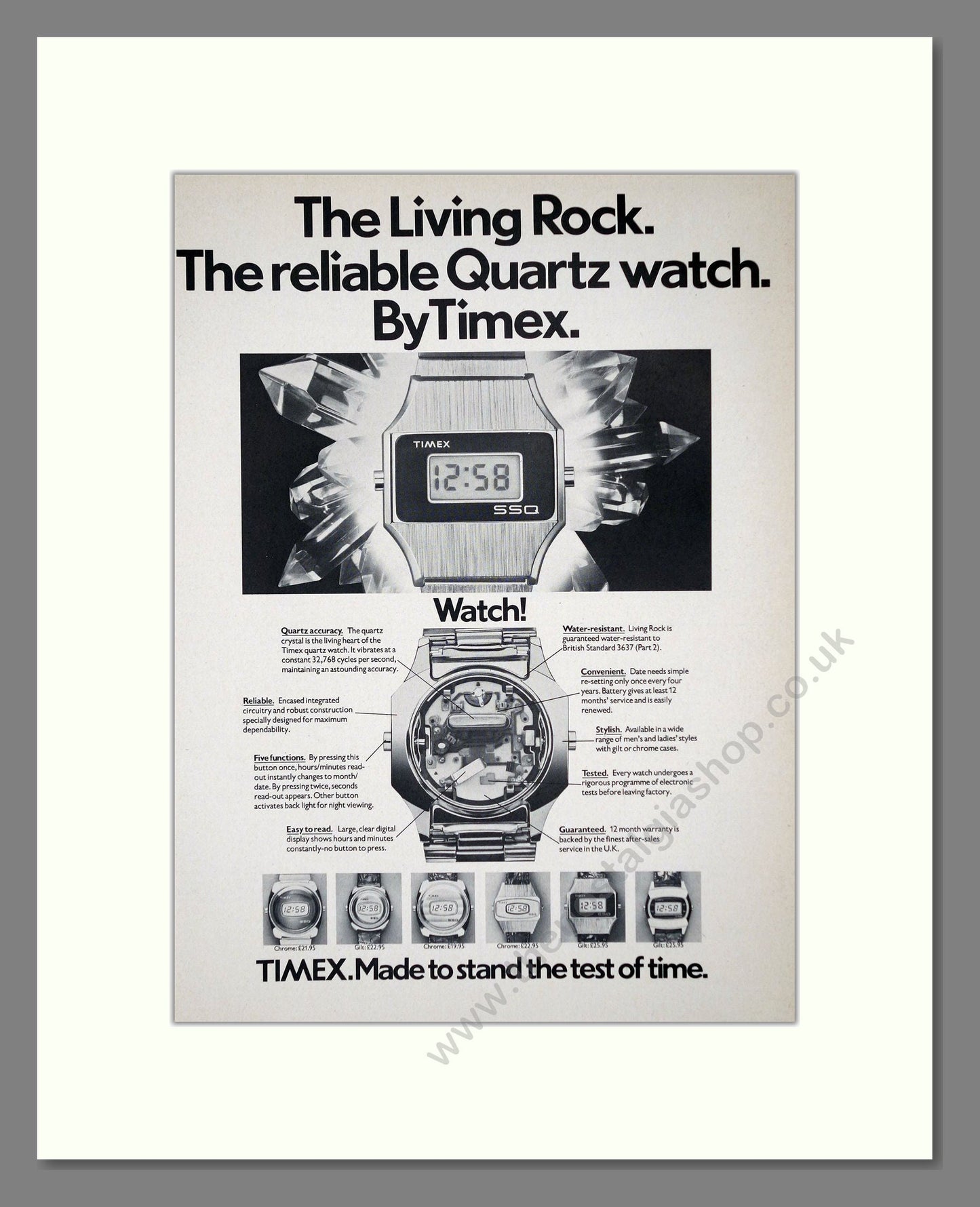 Timex - Quartz. Vintage Advert 1977 (ref AD62316)