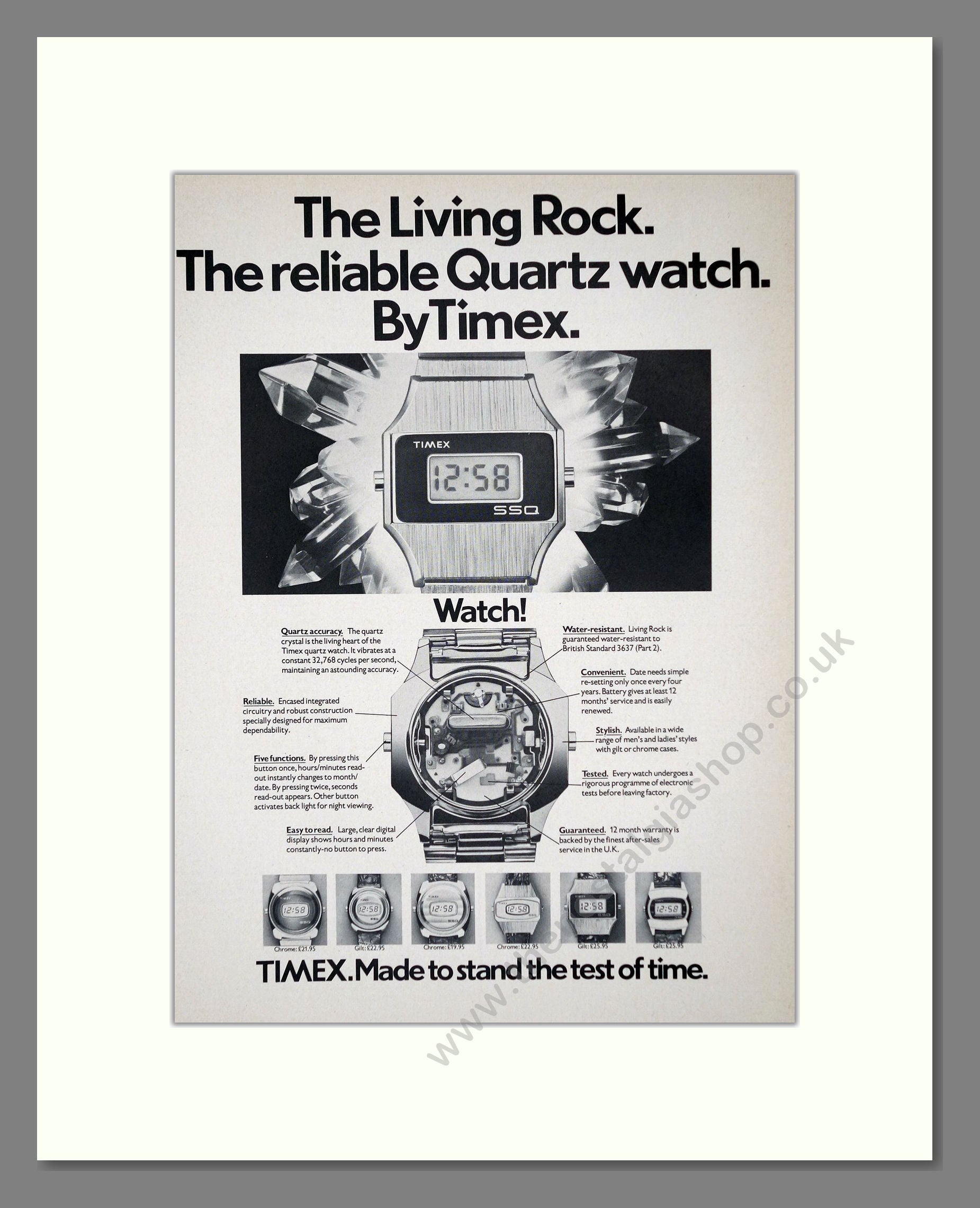 Timex - Quartz. Vintage Advert 1977 (ref AD62316)