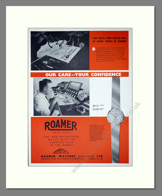 Roamer - 424 Waterproof. Vintage Advert 1961 (ref AD62356)