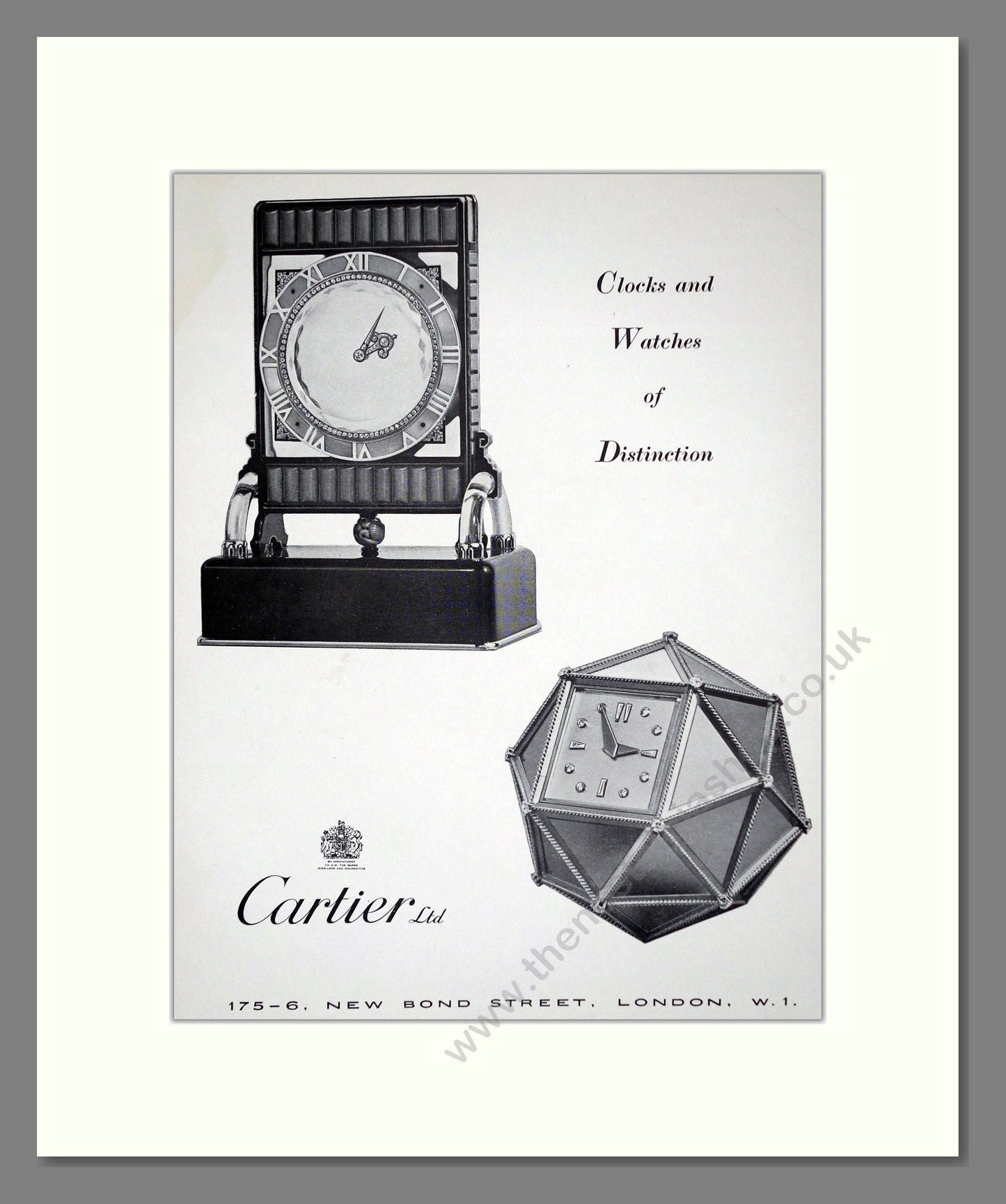 Cartier - Clocks And Watches. Vintage Advert 1962 (ref AD62384)