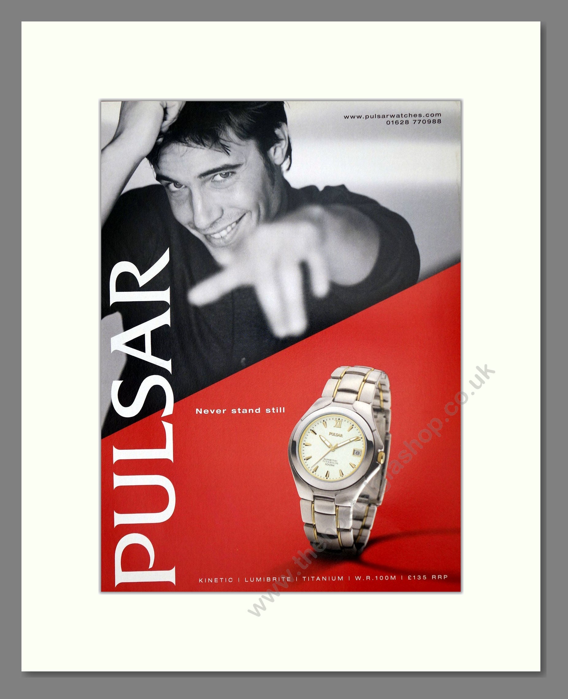Pulsar - Kinetic / Lumibrite / Titanium. Vintage Advert 2001 (ref AD62391)