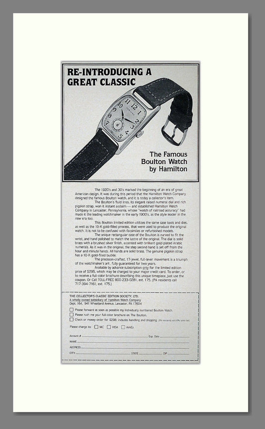 Hamilton - Boulton. Vintage Advert 1981 (ref AD62402)