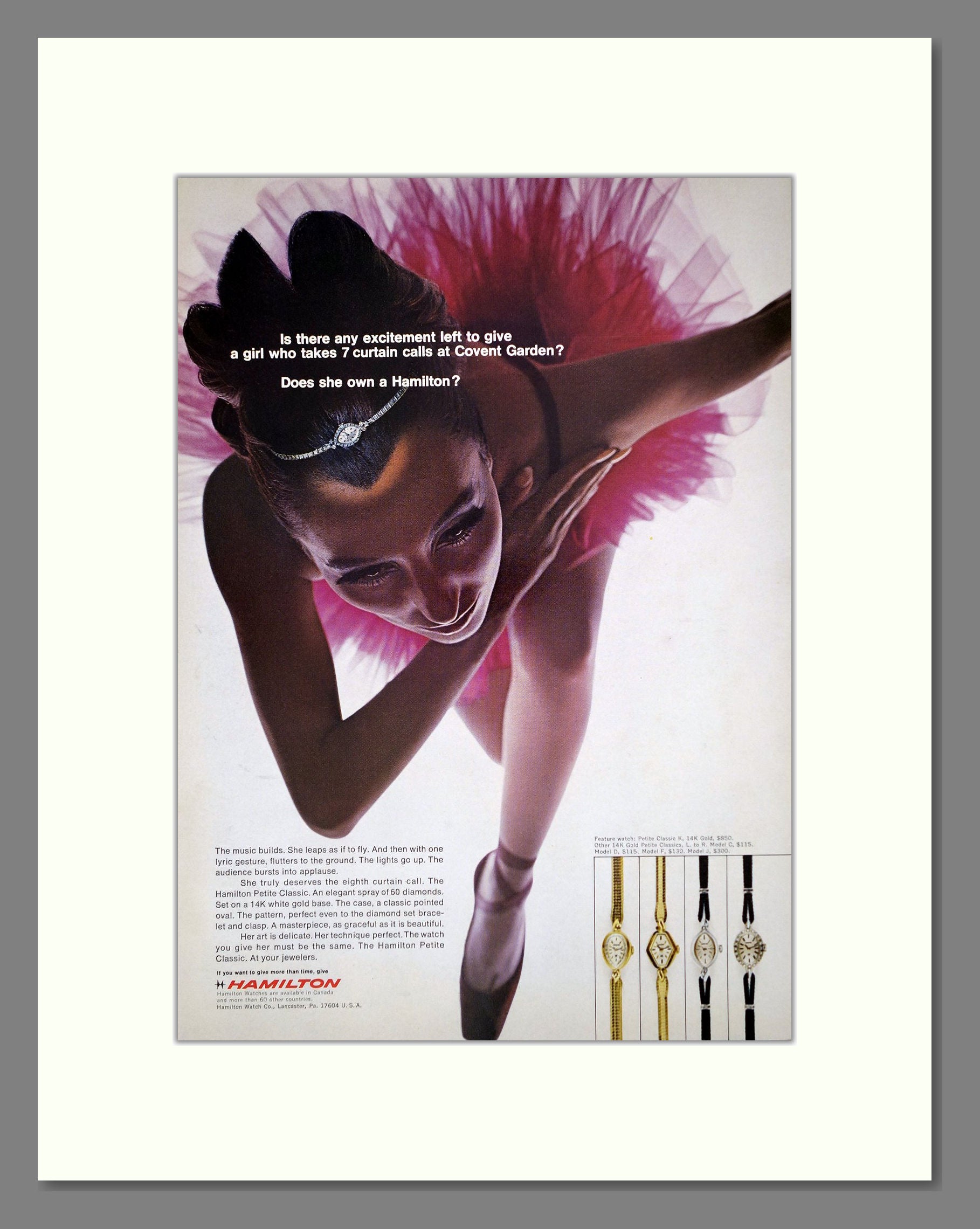 Hamilton Ad Hamilton - Various Watches. Vintage Advert 1968 (ref AD62406) – The ...