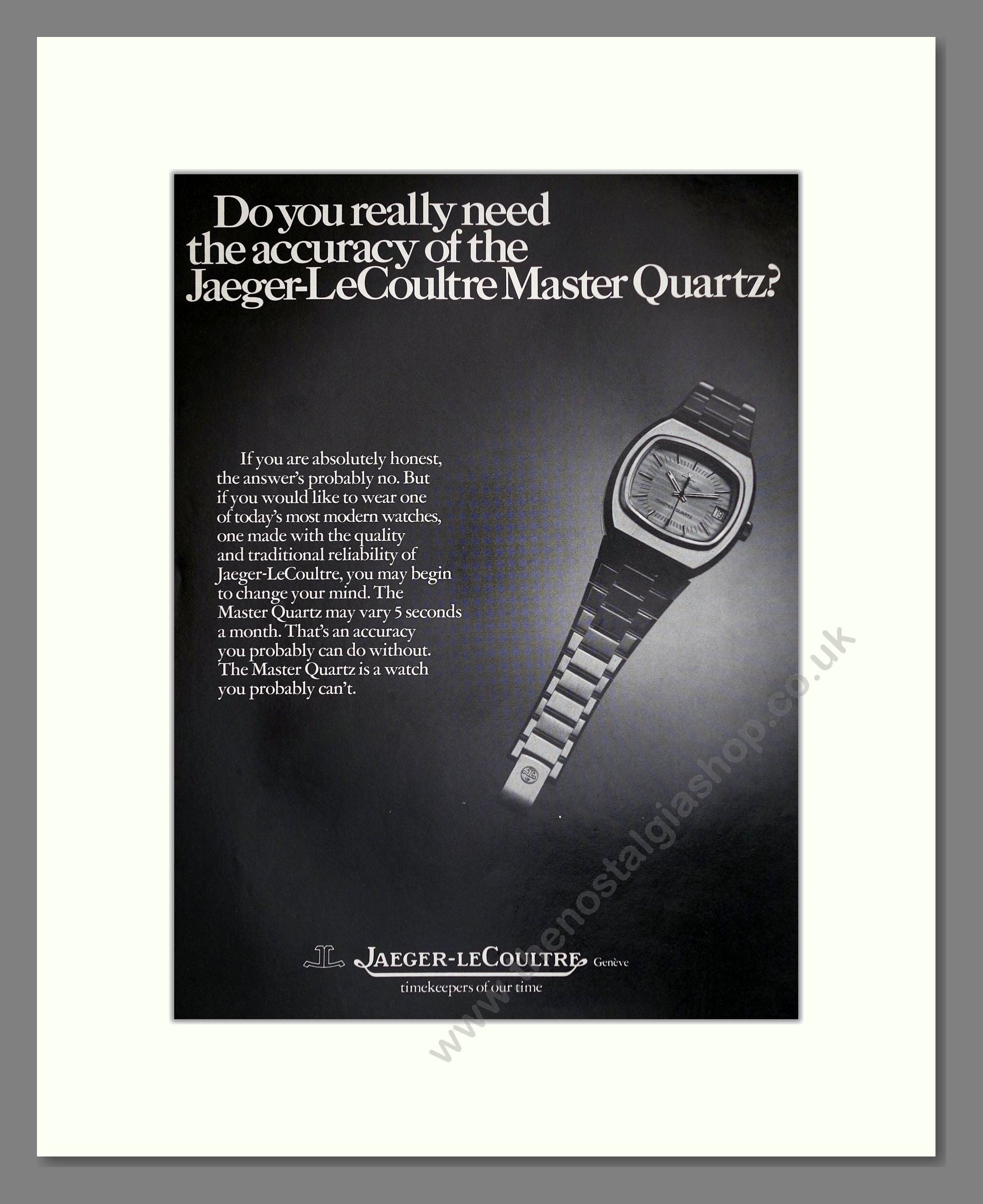 Jaeger LeCoultre - Master Quartz. Vintage Advert 1973 (ref AD62410)