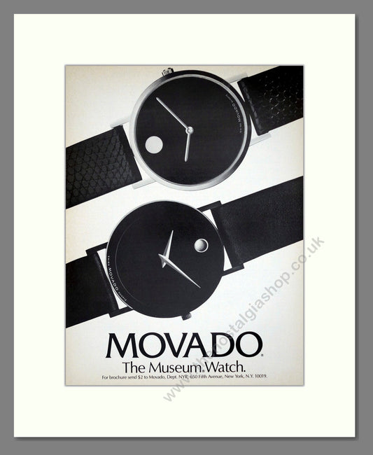 Movado - The Museum Watch. Vintage Advert 1986 (ref AD62438)