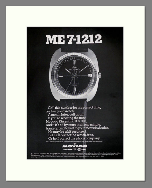 Movado - Kingmatic. Vintage Advert 1969 (ref AD62439)
