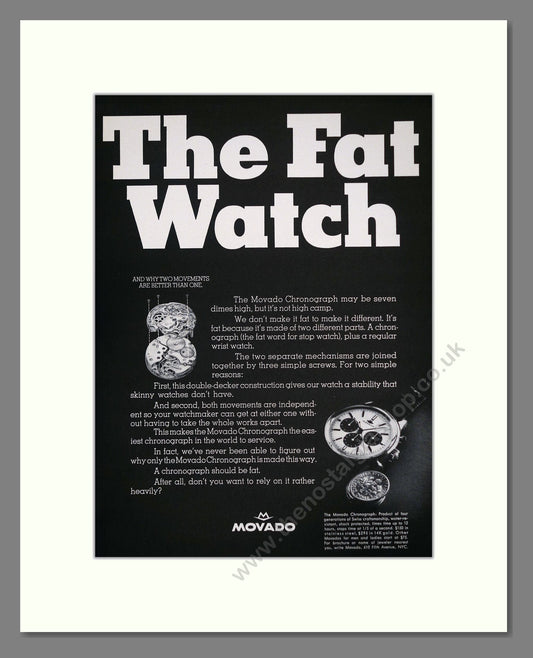 Movado - Chronograph. Vintage Advert 1967 (ref AD62441)