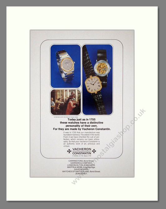 Vacheron Constantin - Various Watches. Vintage Advert 1983 (ref AD62535)