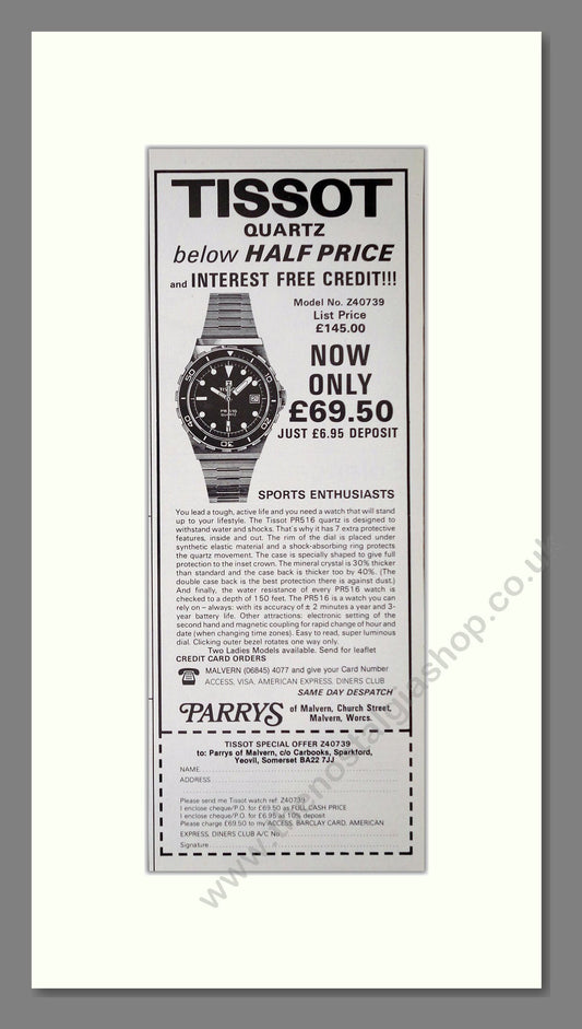 Tissot - Quartz. Vintage Advert 1983 (ref AD62554)