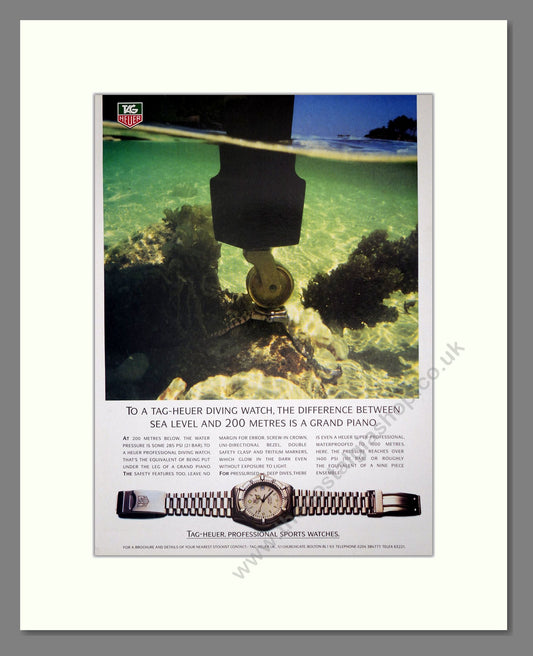 Tag Heuer - Diving Watch. Vintage Advert 1989 (ref AD62565)