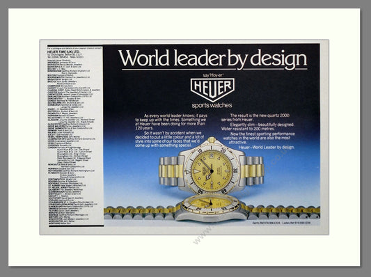 Heuer - 2000 Series. Vintage Advert 1983 (ref AD62570)