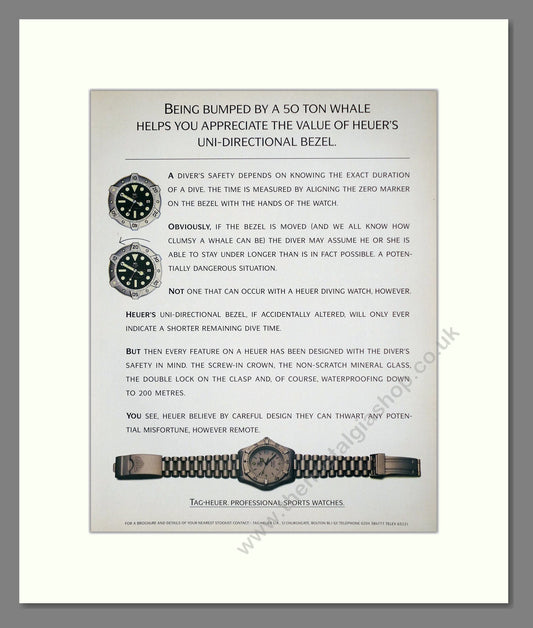 Tag Heuer - Diving Watch. Vintage Advert 1988 (ref AD62576)
