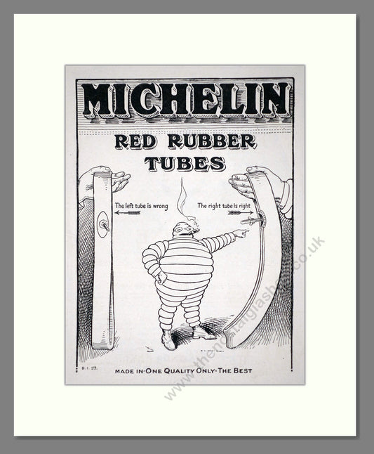 Michelin - Red Rubber Tubes. Vintage Advert 1919 (ref AD62600)